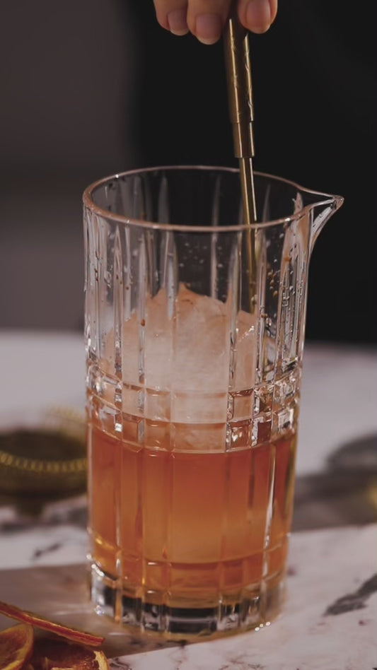 Stirring Red/Brown Cocktail in Cocktail Glass – B-Roll (Vertical, 1080p, 23s)